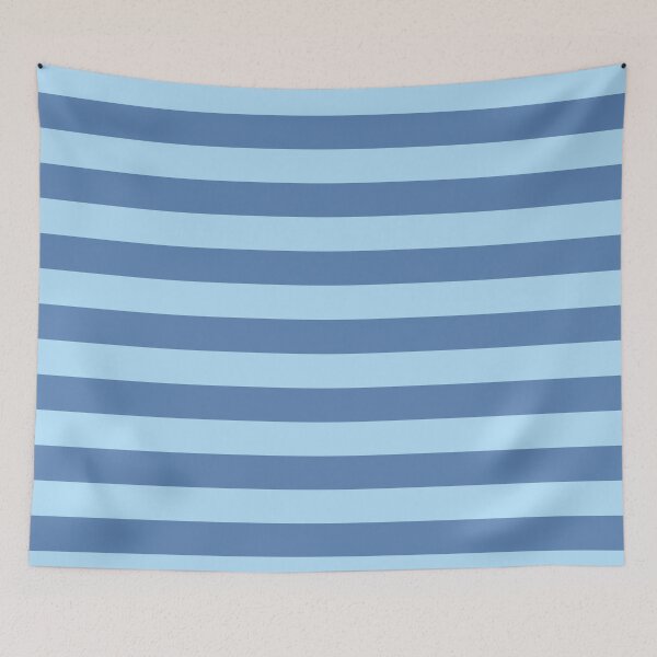 Item preview, Baby Blue and Pacific Blue Wide Horizontal Stripes designed and sold by Feeling Artsy.