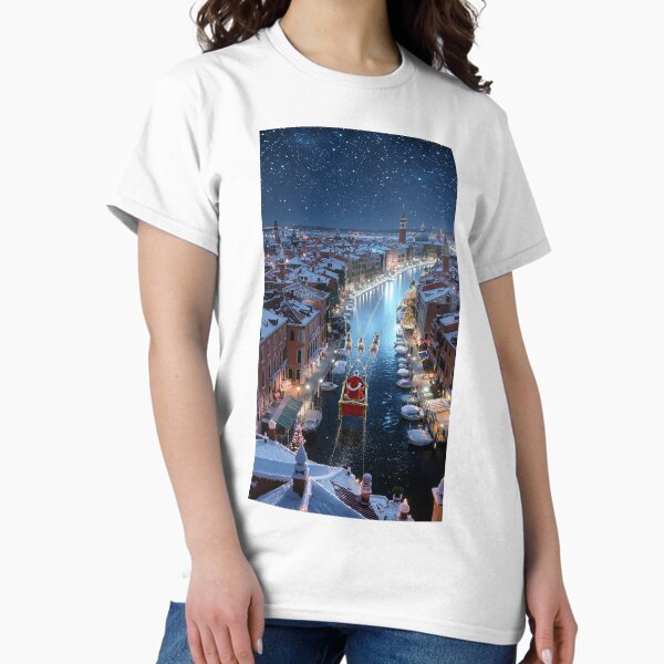 Item preview, Santa’s Sleigh Over Venice Magical Christmas Night designed and sold by acceleratorhams.