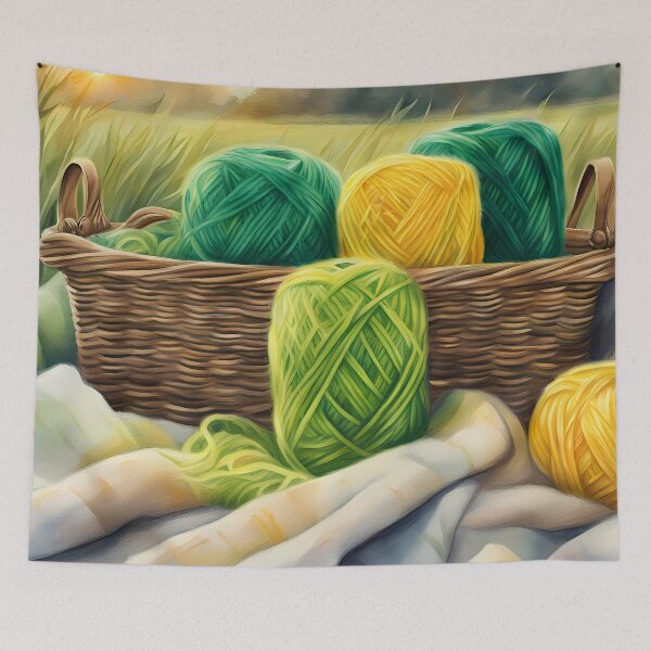 Item preview, Yarn Basket on Meadow designed and sold by CalmnessbyChoice.