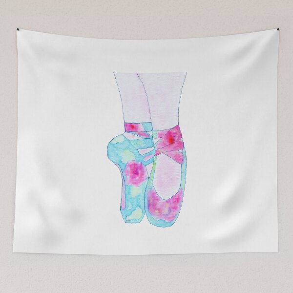 Item preview, Ballet Pointe Shoes Watercolor designed and sold by creativebeeshop.