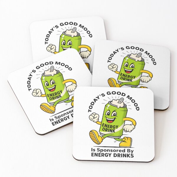Item preview, Todays' good mood is sponsored by Energy Drinks - Funny Smiley Running Mascot Can   designed and sold by SkeletonsDanger.
