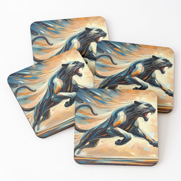 Item preview, Geometric Panther in Motion  designed and sold by DreamMandalas.