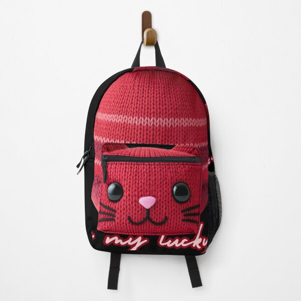 Item preview, Red Knitted Cat Plush – Red Is My Lucky Color Cute Cat Design designed and sold by ArtiQreate.