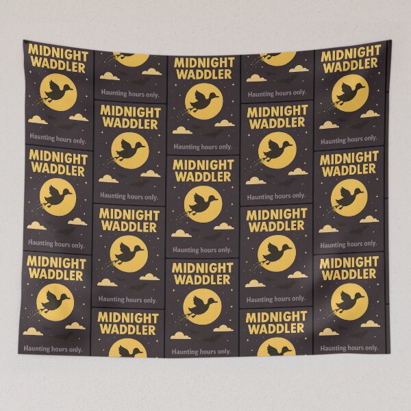 Item preview, Midnight Waddler – Duck Silhouette in Moonlight, Haunting Hours Only designed and sold by TeeTimeTreasure.