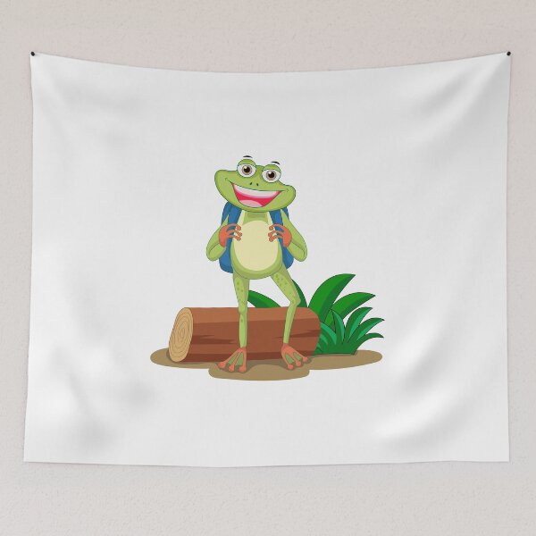 Item preview, Frog with school bag designed and sold by Monimohandas.
