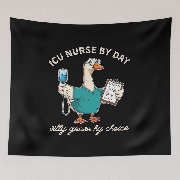 Item preview, ICU Nurse Silly Goose Funny ICU Tee Gift for Critical Care Nurse Humor RN Intensive Care Unit Nurse Shirt Medical Lab Tech Tee designed and sold by MotivaChic.