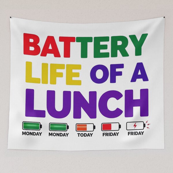 Item preview, Battery Life Of A School Lunch Lady, Funny, Cafeteria designed and sold by Teetreasure2.