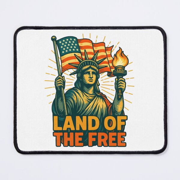 Item preview, Land of the Free – Statue of Liberty & American Flag Patriotic Art designed and sold by DanielULaN Artworks.