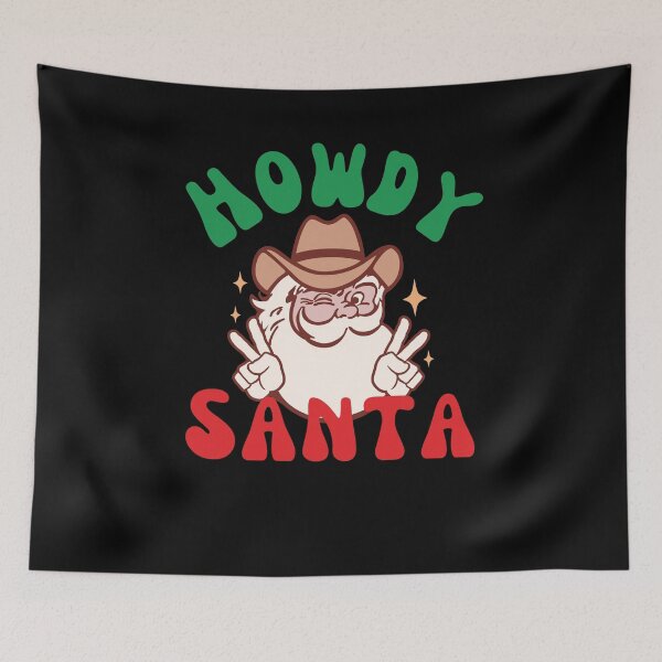 Item preview, Western Christmas Howdy Santa Cowboy Santa groovy Xmas designed and sold by snowry.