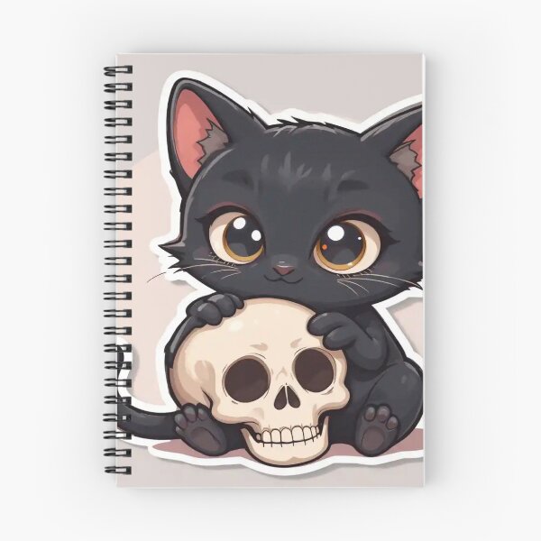 Item preview, Cute cat playing with skull designed and sold by Bellou28.