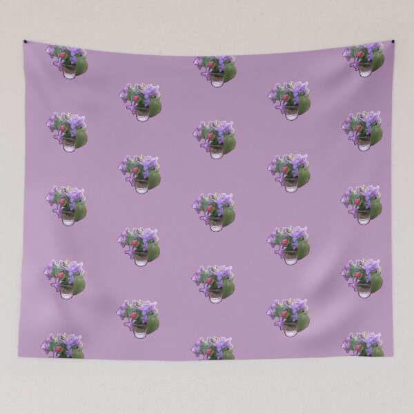 Item preview, Violets watercolor – delicate purple flowers in a glass / Viole acquerello – delicati fiori viola in un bicchiere / Violettes aquarelle – fleurs violettes délicates dans un verre designed and sold by LenaBlueDesigns.