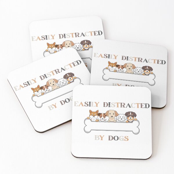 Item preview, Easily Distracted By Dogs Funny Dog Lover Design designed and sold by FeminineFlex.