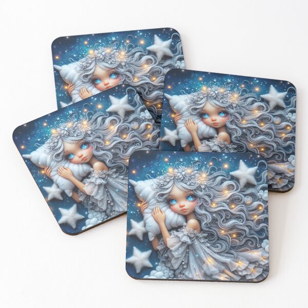 Item preview, Dreamer – Starry-Eyed Girl in a Celestial Night Sky designed and sold by OldGhostPrints.