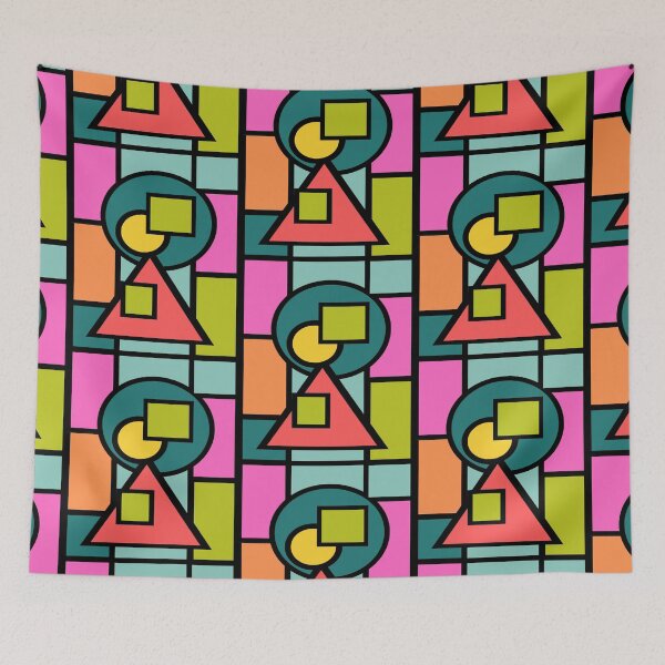 Item preview, Retro Mid Century Stained Glass designed and sold by P9Designs.
