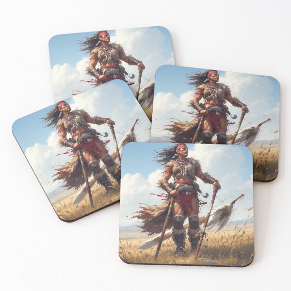 Item preview, Native American Warrior – Tribal Clothing and Feathered Spear Artwork by NegarTv Designs designed and sold by NegarTv Designs.