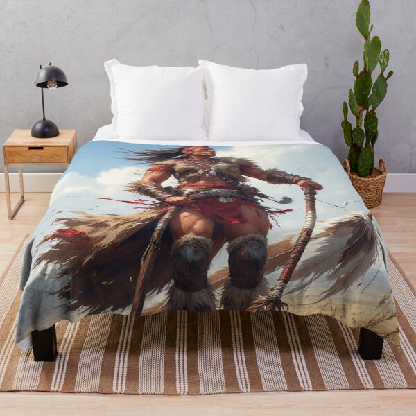 Item preview, Native American Warrior – Tribal Clothing and Feathered Spear Artwork by NegarTv Designs designed and sold by NegarTv Designs.
