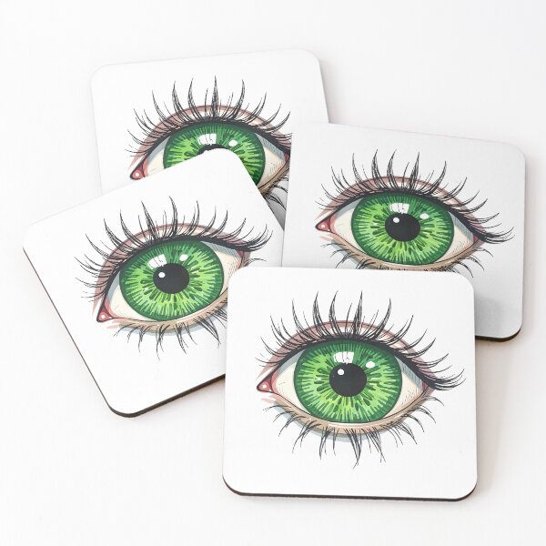 Item preview, Large green singular eyeball with long eyelashes  designed and sold by Previsionart.