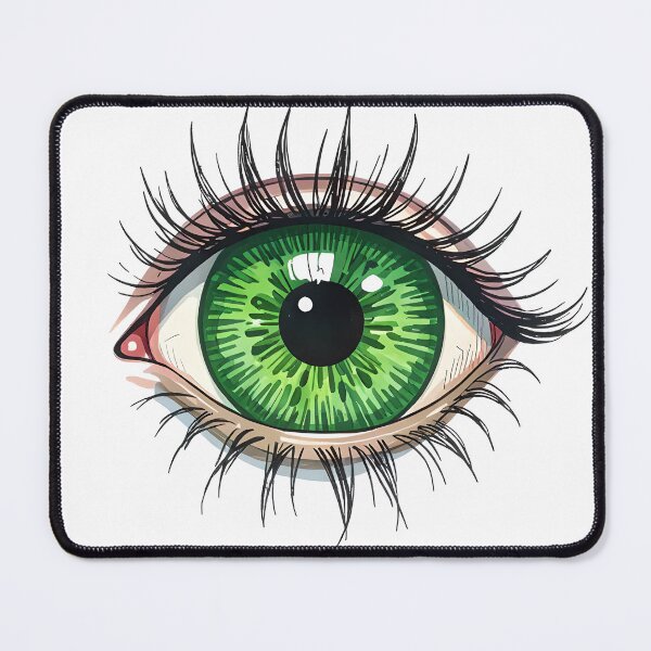 Item preview, Large green singular eyeball with long eyelashes designed and sold by Previsionart.