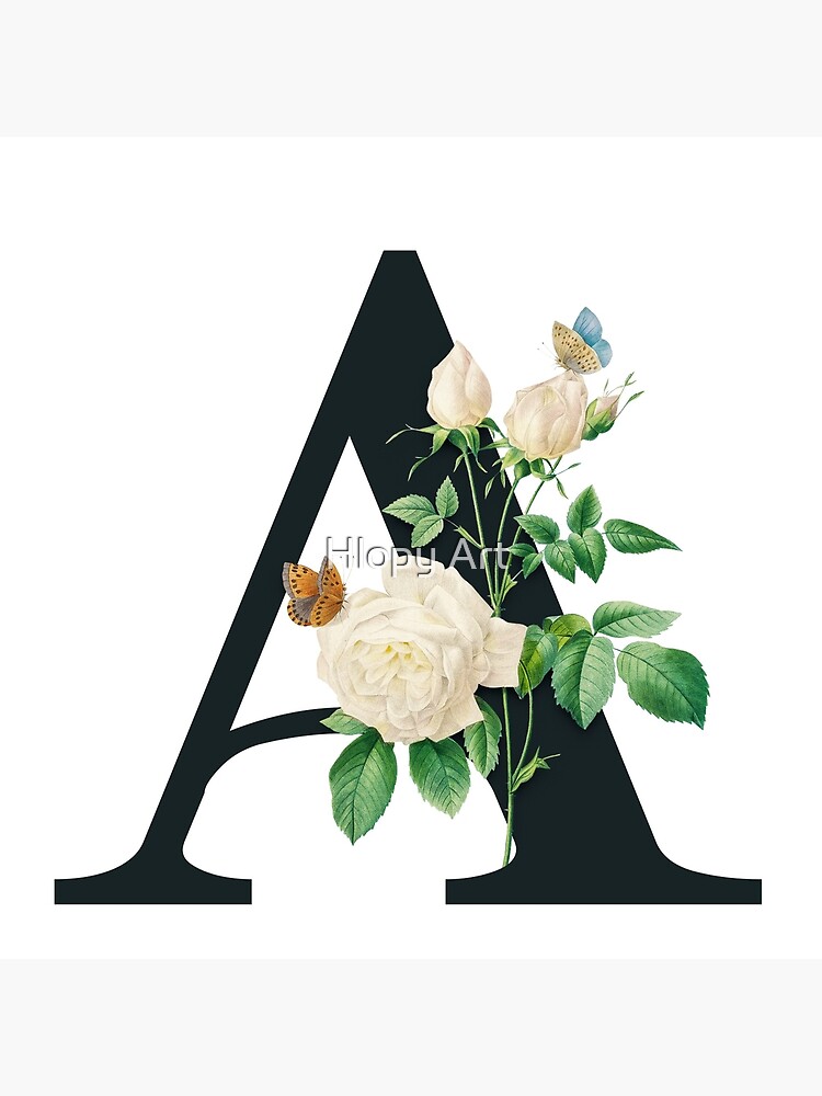 Letter T Botanical Flowers . Initial Wedding Monogram Font Logo