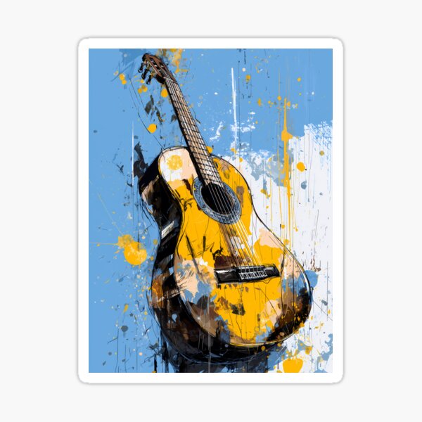 Vista previa del artículo con la obra «Dibujo de guitarra clásica», diseñado y vendido por gut2000.