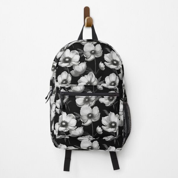 Item preview, White Anemone Flowers on Black designed and sold by Patterns & Prints.