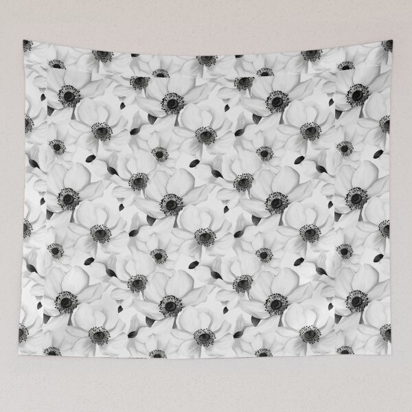 Item preview, White Anemone Flowers designed and sold by Patterns & Prints.