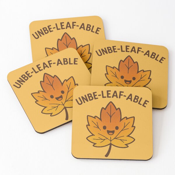 Item preview, Unbe-leaf-able – Cute Autumn Leaf Pun Illustration designed and sold by BloomKind.