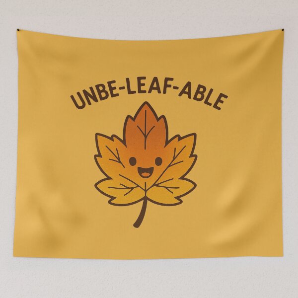 Item preview, Unbe-leaf-able – Cute Autumn Leaf Pun Illustration designed and sold by BloomKind.