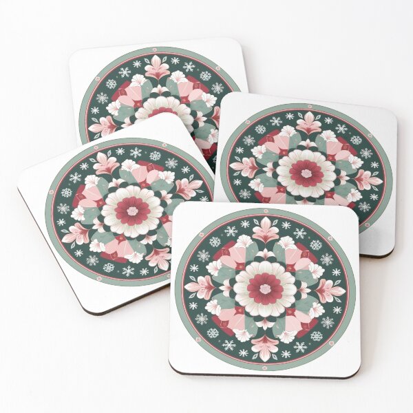 Item preview, Korean Dancheong Winter Mandala – Traditional Floral Snowflake Design, Elegant Vintage Korean Art designed and sold by jelonkaa.