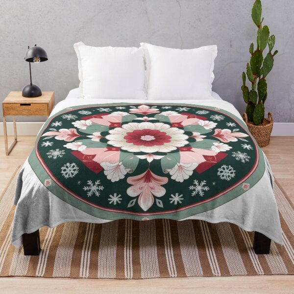 Item preview, Korean Dancheong Winter Mandala – Traditional Floral Snowflake Design, Elegant Vintage Korean Art designed and sold by jelonkaa.