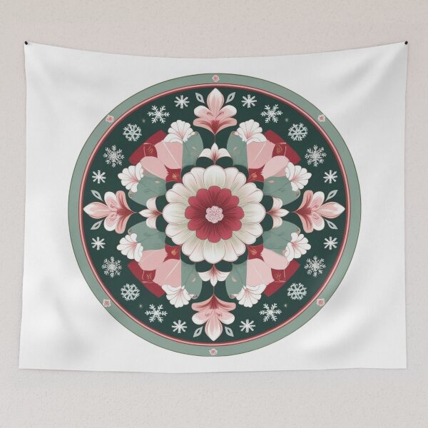 Item preview, Korean Dancheong Winter Mandala – Traditional Floral Snowflake Design, Elegant Vintage Korean Art designed and sold by jelonkaa.