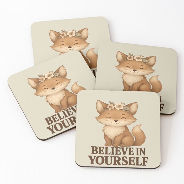 Item preview, Believe In Yourself Cute Fox T-Shirt - Inspirational Animal Art Gift designed and sold by Raslanity.
