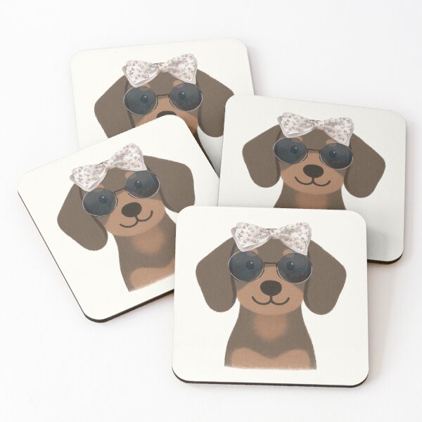 Item preview, Stylish Dachshund with Sunglasses – Cute Dog Print designed and sold by The KiwiNberries.