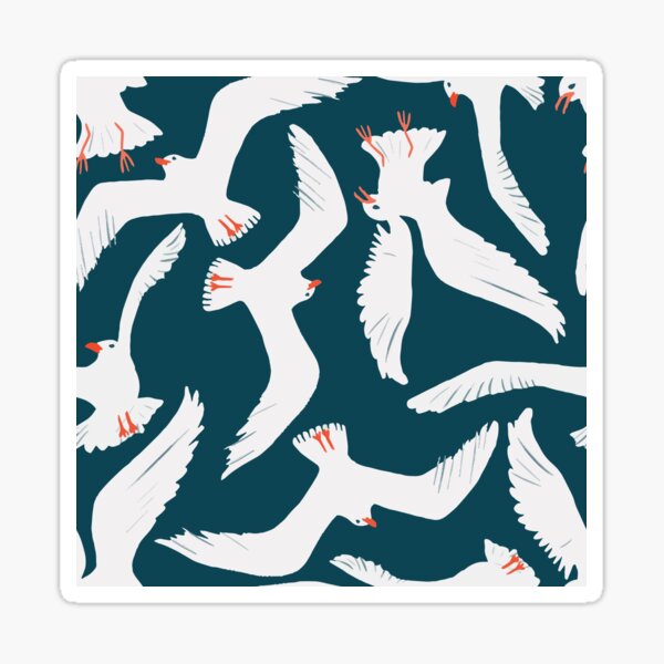 Seagulls over Wellington Sticker