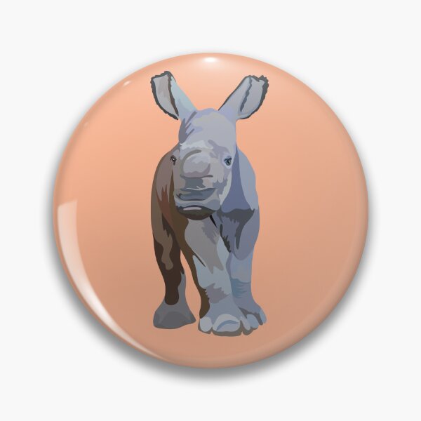 Item preview, W is for White Rhino , White Rhinoceros – African Rhino Wildlife Art designed and sold by PrettylittlepastelUk.