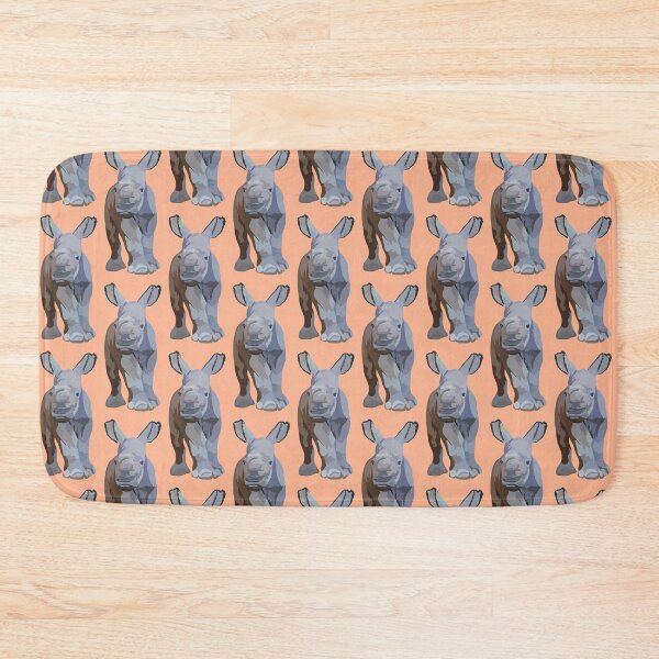 Item preview, W is for White Rhino , White Rhinoceros – African Rhino Wildlife Art designed and sold by PrettylittlepastelUk.
