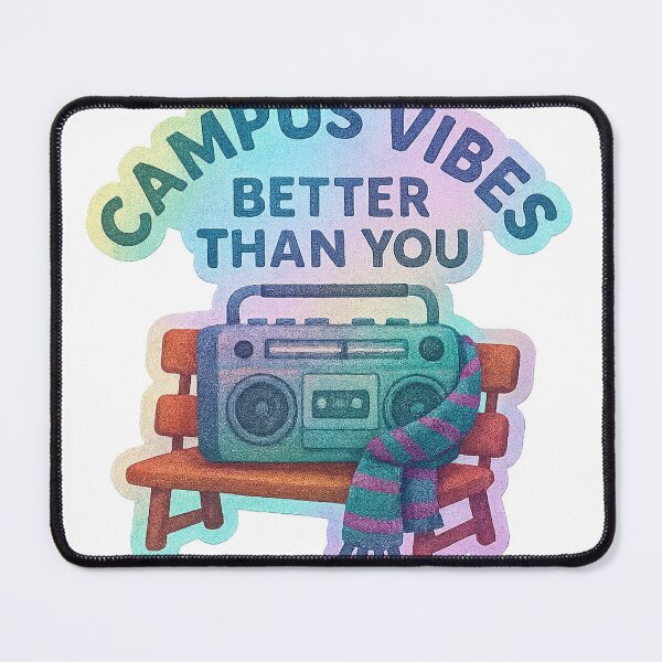 Item preview, Retro Boombox on Wooden Bench with Gradient Text Design designed and sold by Creative88Art.