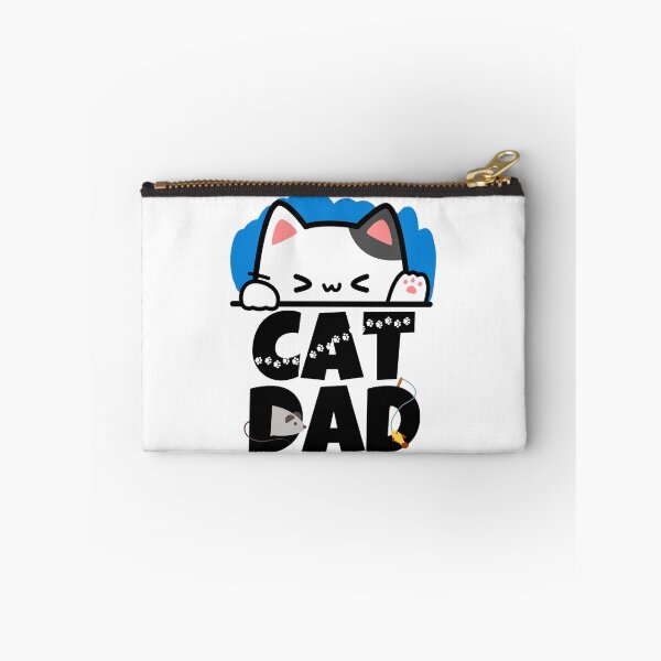 Item preview, Cat Dad Peeking cat waving cat white designed and sold by LagomCreative.