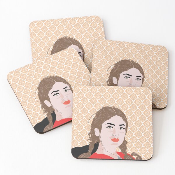 Item preview, A digital portrait of the Indian actress Kareena Kapoor with an Indian-inspired background pattern. designed and sold by  beba.universe222.