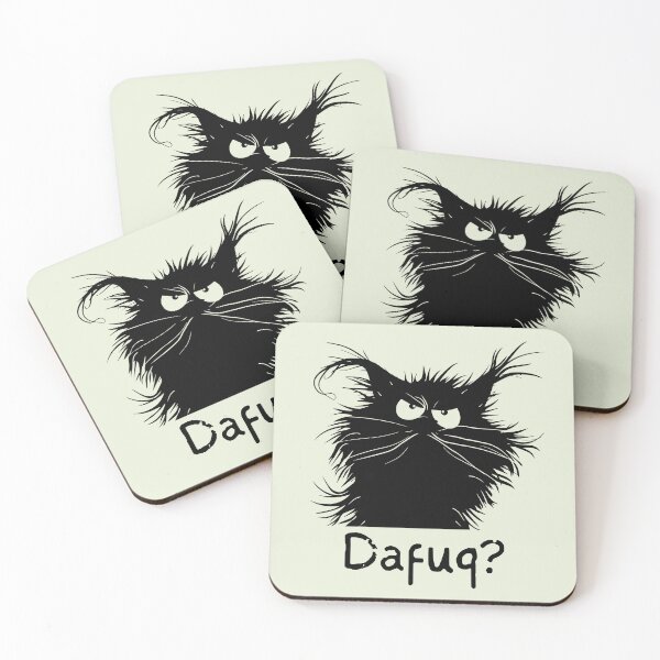 Item preview, Dafuq? Angry black cat  designed and sold by FatBirdie.
