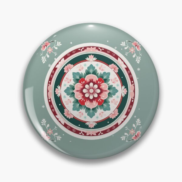 Item preview, Pastel Korean Dancheong Winter Mandala – Traditional Floral Snowflake Pattern, Vintage Korean Christmas Art designed and sold by jelonkaa.