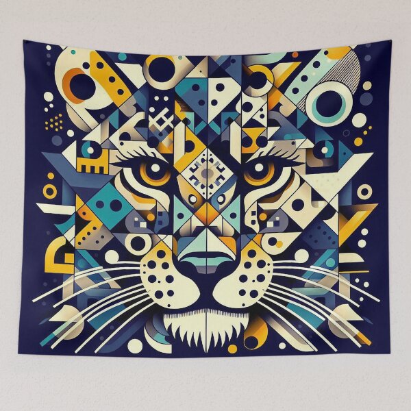 Item preview, Lioness head in geometric shapes designed and sold by nikkolaus.