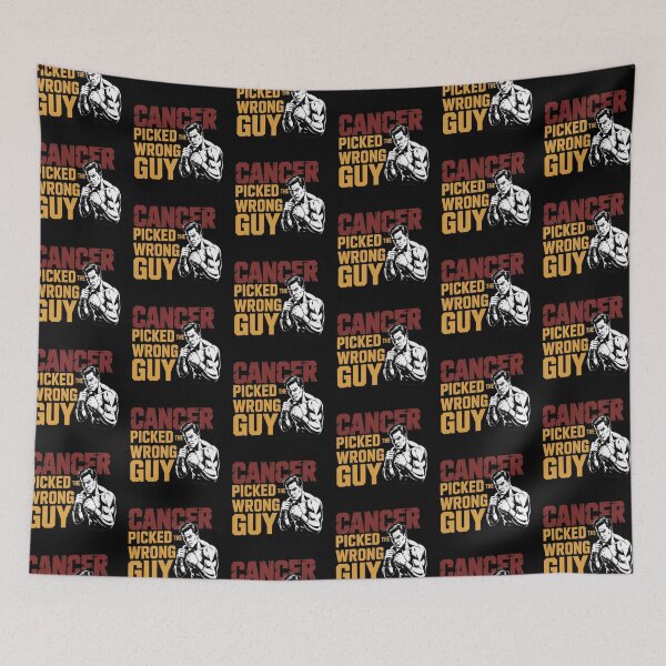 Item preview, Cancer Picked The Wrong Guy – Fighter Motivational Design designed and sold by ByBryteG.