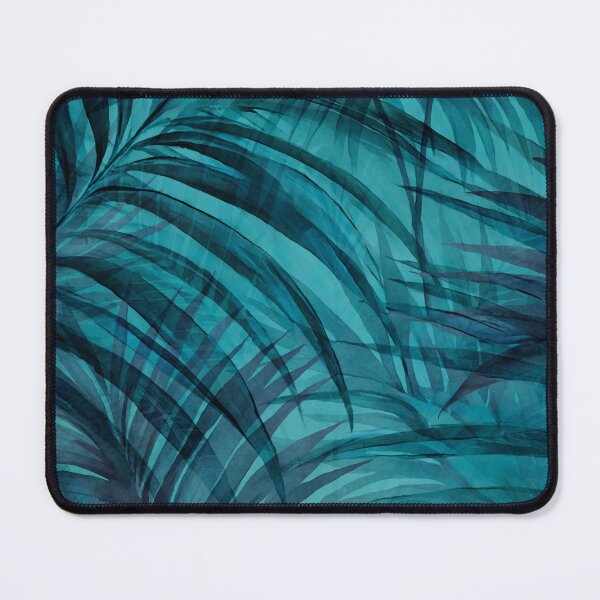 Item preview, Turquoise Teal Midnight Jungle Palm Leaves designed and sold by artsandsoul.