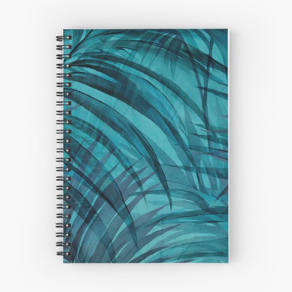 Item preview, Turquoise Teal Midnight Jungle Palm Leaves designed and sold by artsandsoul.