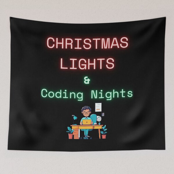Item preview, Christmas Lights and Coding Nights Christmas Work Computer designed and sold by ILLdex.