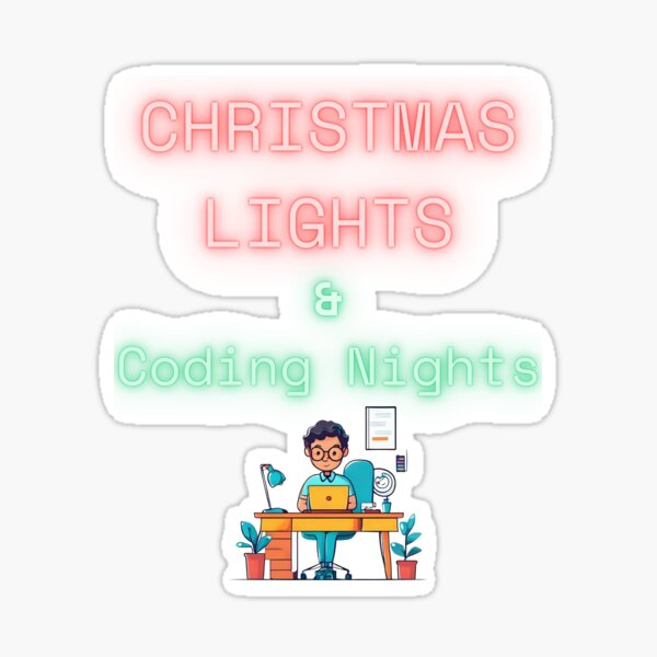 Item preview, Christmas Lights and Coding Nights Christmas Work Computer designed and sold by ILLdex.