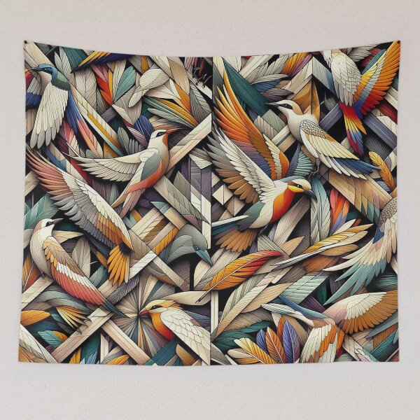 Item preview, The Hidden Birds of the Forest in geometric shapes designed and sold by nikkolaus.