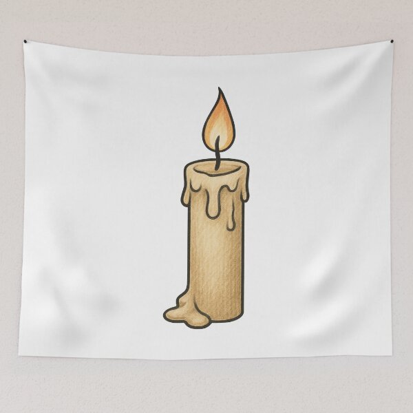 Item preview, Candle Illustration – Vintage Halloween Wax Light Art designed and sold by Vendeloc.