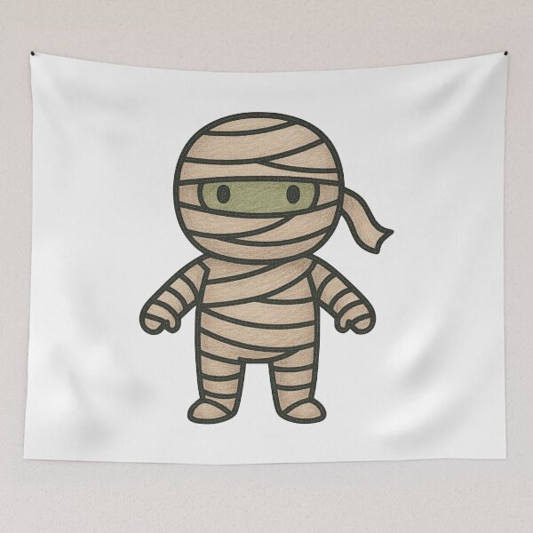 Item preview, Cute Mummy Illustration – Spooky Halloween Wrapped Monster Art designed and sold by Vendeloc.